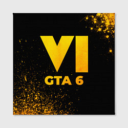 Холст квадратный GTA 6 - gold gradient, цвет: 3D-принт — фото 2