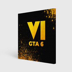 Картина квадратная GTA 6 - gold gradient