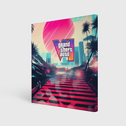 Картина квадратная GTA 6 retro abstract