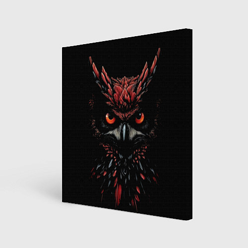 Картина квадратная Красно черная сова / 3D-принт – фото 1