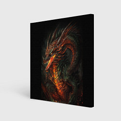Картина квадратная Красный древесный дракон