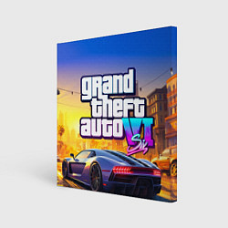 Картина квадратная Grand theft auto 6 street vice city