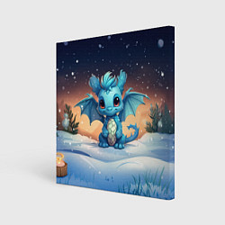 Холст квадратный Синий дракон 2024, цвет: 3D-принт