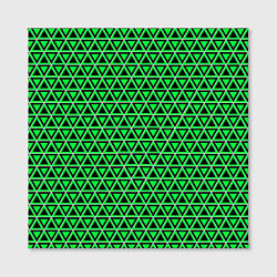 Холст квадратный Зелёные и чёрные треугольники, цвет: 3D-принт — фото 2