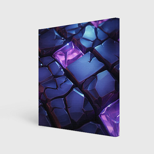 Картина квадратная Фиолетовые неоновые плиты / 3D-принт – фото 1