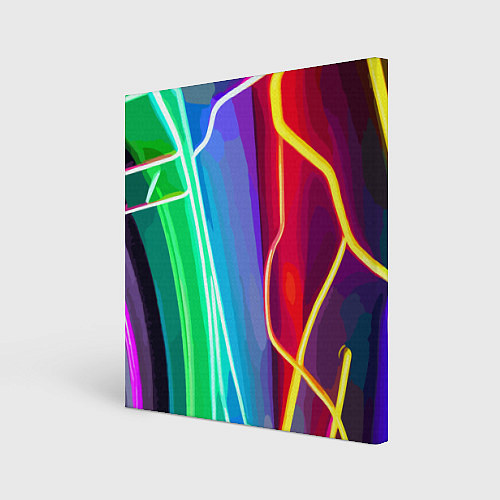 Картина квадратная Абстрактные цветные полосы - композиция / 3D-принт – фото 1