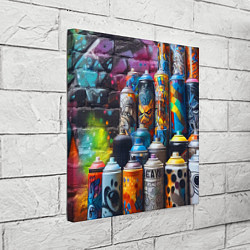 Холст квадратный Баллончики с краской - граффити, цвет: 3D-принт — фото 2