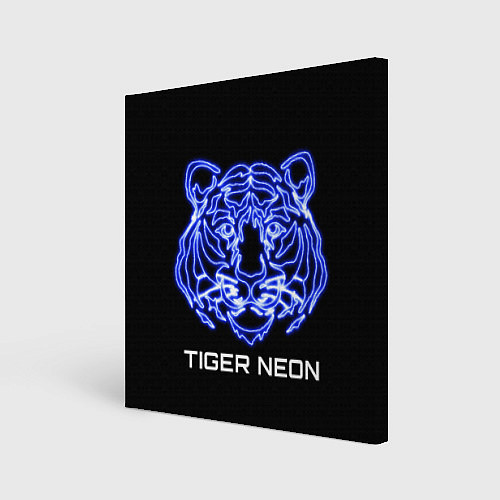 Картина квадратная Tiger neon art / 3D-принт – фото 1