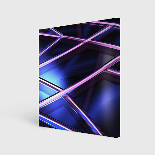 Картина квадратная Фиолетовая геометрическая абстракция / 3D-принт – фото 1