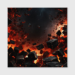 Холст квадратный Взрыв плит и огонь, цвет: 3D-принт — фото 2