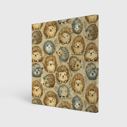 Картина квадратная Паттерн лесной ежик / 3D-принт – фото 1