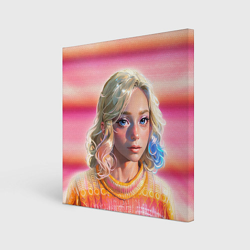 Картина квадратная Энид Синклер - арт и текстура розового свитера / 3D-принт – фото 1