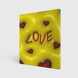 Холст квадратный Love эффект раздувания, цвет: 3D-принт
