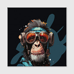 Холст квадратный Крутая обезьяна в очках, цвет: 3D-принт — фото 2