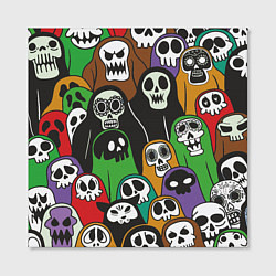 Холст квадратный Скелеты на хэллоуин, цвет: 3D-принт — фото 2