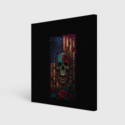 Холст квадратный Skull - USA, цвет: 3D-принт