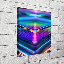 Холст квадратный Неоновые линии платформы, цвет: 3D-принт — фото 2