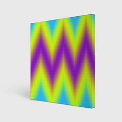 Холст квадратный Неоновый зигзаг, цвет: 3D-принт