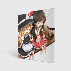 Холст квадратный Touhou Project Reimu and Marisa chibi, цвет: 3D-принт