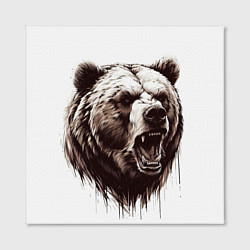 Холст квадратный Медведь симпатяга, цвет: 3D-принт — фото 2