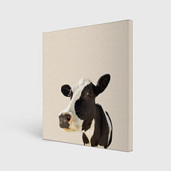 Картина квадратная Корова на бежевом фоне