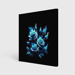 Картина квадратная Розы в голубом огне