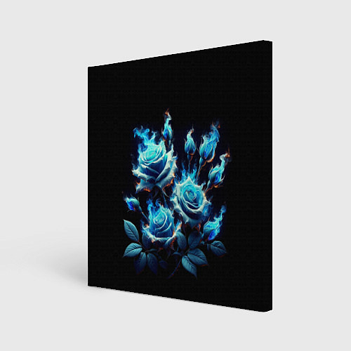 Картина квадратная Розы в голубом огне / 3D-принт – фото 1