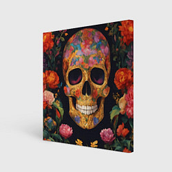 Картина квадратная Bright colors and skull