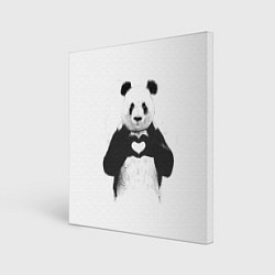 Холст квадратный Panda love, цвет: 3D-принт