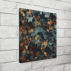 Холст квадратный Реалистичный камуфляж из сухих листьев, цвет: 3D-принт — фото 2