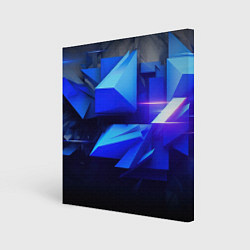 Холст квадратный Black blue background abstract, цвет: 3D-принт