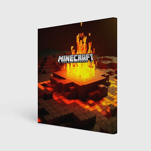 Картина квадратная Огненный minecraft / 3D-принт – фото 1