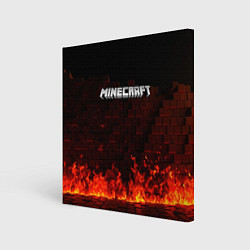 Холст квадратный Minecraft fire logo, цвет: 3D-принт