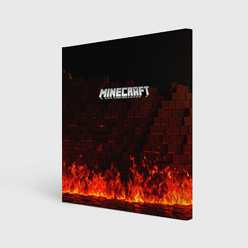 Картина квадратная Minecraft fire logo / 3D-принт – фото 1