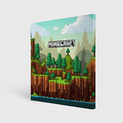 Картина квадратная Minecraft logo квадратный мир