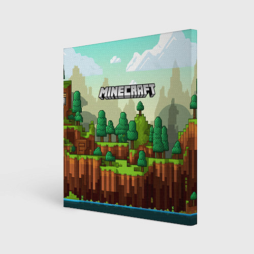 Картина квадратная Minecraft logo квадратный мир / 3D-принт – фото 1