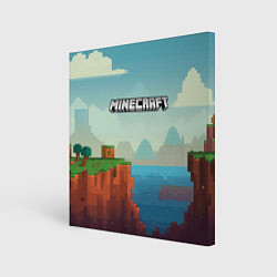 Картина квадратная Minecraft logo квадратный мир