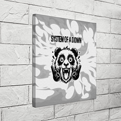 Холст квадратный System of a Down рок панда на светлом фоне, цвет: 3D-принт — фото 2