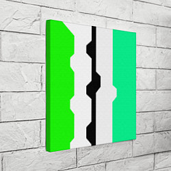 Холст квадратный Техно линии зелёный, цвет: 3D-принт — фото 2