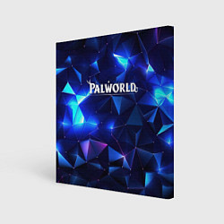 Картина квадратная Palworld логотип и синие блики