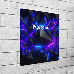Холст квадратный Palworld логотип на ярких неоновых плитах, цвет: 3D-принт — фото 2