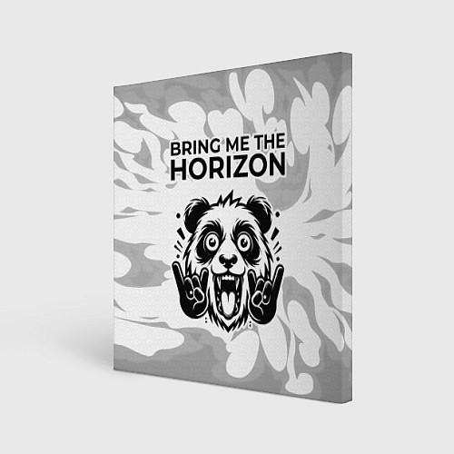 Картина квадратная Bring Me the Horizon рок панда на светлом фоне / 3D-принт – фото 1