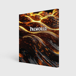 Картина квадратная Palworld логотип золотистый и черный фон