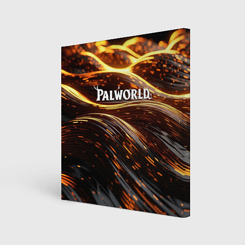 Картина квадратная Palworld логотип золотистый и черный фон / 3D-принт – фото 1