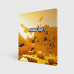 Картина квадратная Minecraft logo яркий желтый мир