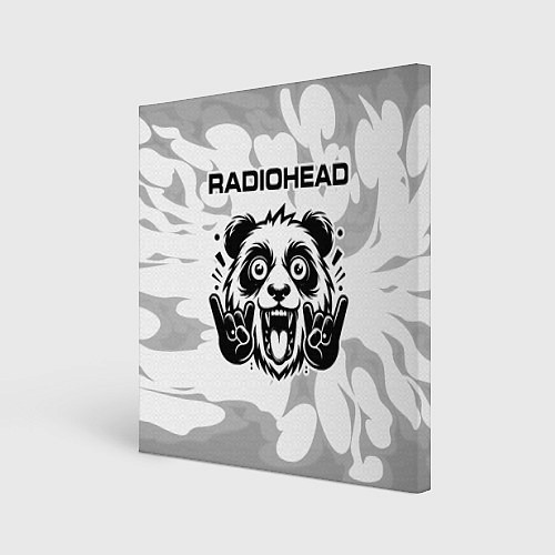 Картина квадратная Radiohead рок панда на светлом фоне / 3D-принт – фото 1