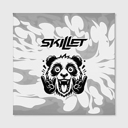 Холст квадратный Skillet рок панда на светлом фоне, цвет: 3D-принт — фото 2