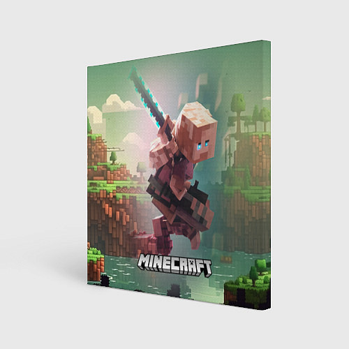 Картина квадратная Персонаж Minecraft ниндзя в прыжке / 3D-принт – фото 1