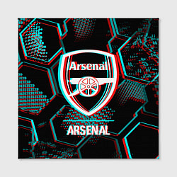 Холст квадратный Arsenal FC в стиле glitch на темном фоне, цвет: 3D-принт — фото 2