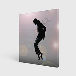 Холст квадратный Майкл Джексон под прожекторами - с автографом, цвет: 3D-принт
